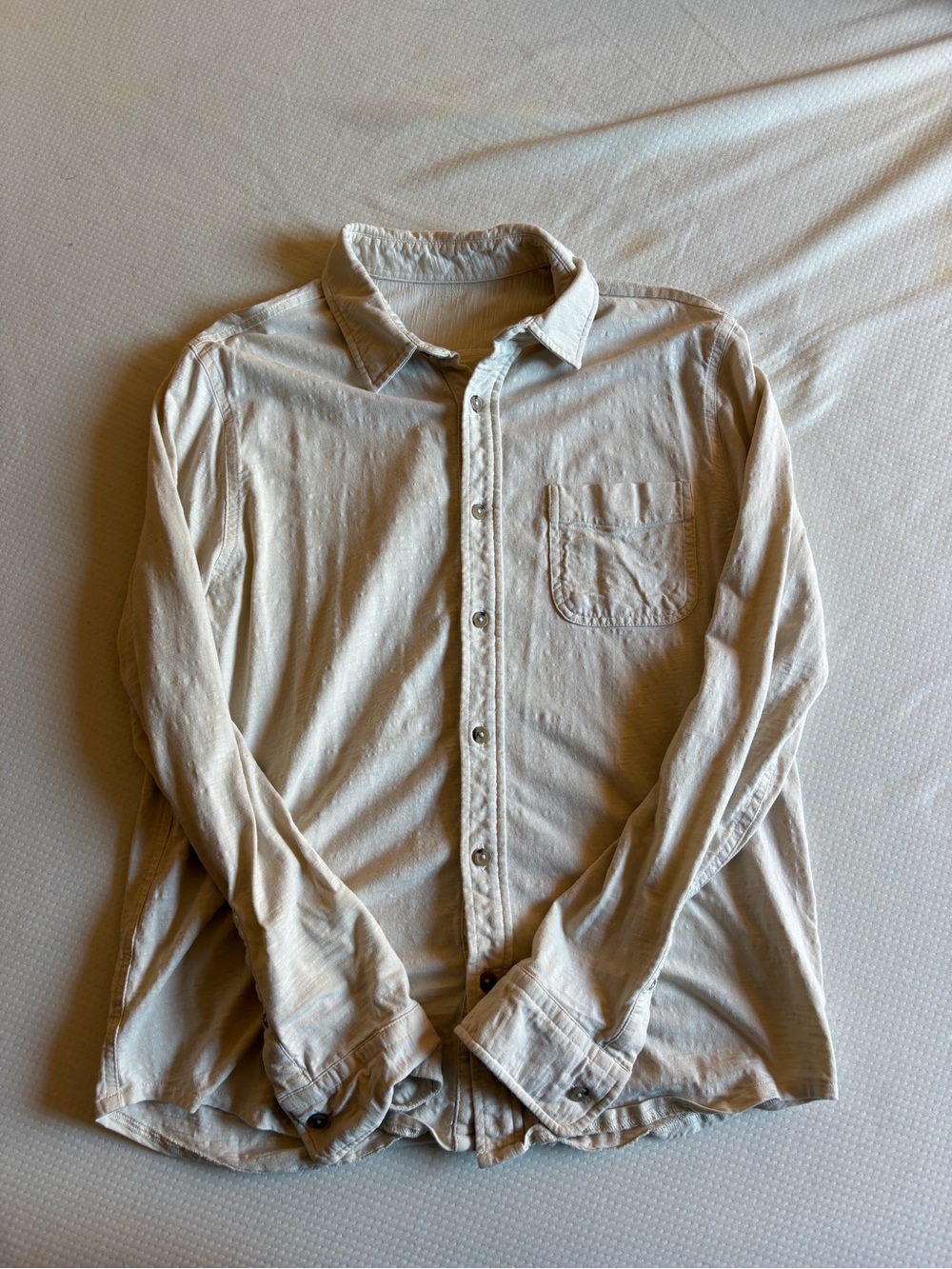 Men's Casual Button-Down Shirt in Cream
